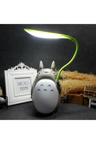 Totoro Çizgi Film Usb Masa Lambası, Yaratıcı Çift Amaçlı Gece Lambası Beyaz Çinçila Göbeği Çok Renkli