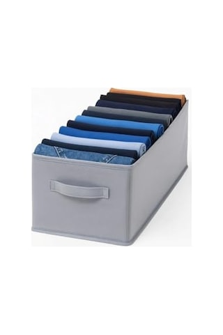 Orret Home 24x41x20 Cm Bez Kutu Pantolon Organizeri Dolap İçi Düzenleyici, Çamaşır Organizer, Gardırop İçi Pantolon Saklama Kutusu, Katlanabilir Dolap Organizer Sepeti