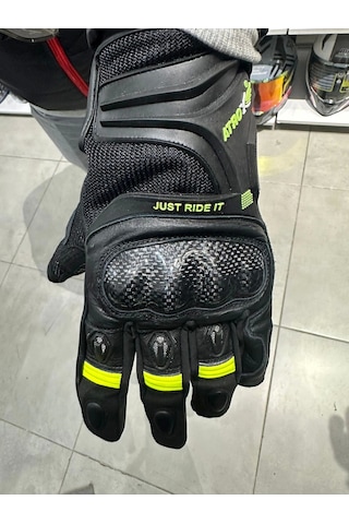 Atrox Deri Korumalı Motosiklet Eldiveni Sarı - Siyah M