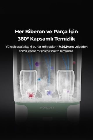 Momcozy Biberon Kurutucu Ve Sterilizatörü İç İçe Geçen 4 Ü 1 Arada Kompakt Ve Modüler