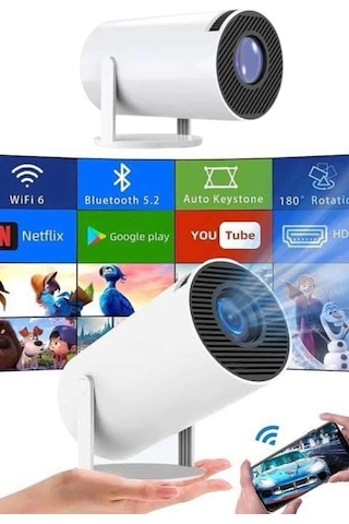 Mey İthalat Sinema Projektörü Android Hdmı Usb Wifi Ses Çıkışlı Ayaklı Projeksiyon Taşınabilir