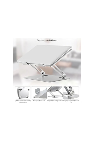 Full Alüminyum Ayarlanabilir Ergonomik Laptop Standı 10-17 İnç