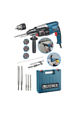 Steiner 4000 W Profesyonel Darbeli Kırıcı Delici + Uç 5 Adet + Mandren