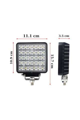 30 Led Kare Pmma Lensli Beyaz Yayıcı Sis Farı Off Road Lambası