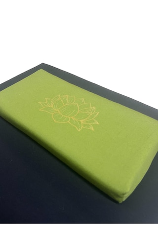 60x60 Meditasyon Minderi Seti İkili Yoga Meditasyon Minderi Lotus Çiçeği Baskılı Meditasyon Minderi Siyah - Yeşil