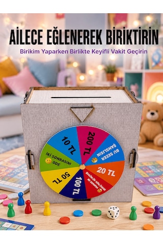 Şans Çarklı Para Biriktirme Kutusu Eğlenceli Tasarruf Challenge A