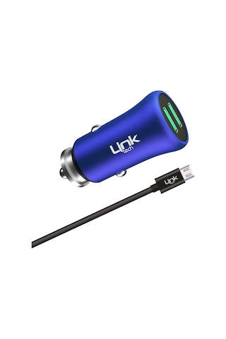 Linktech M581 12W 2.4A Metal Araç Şarj Aleti Ve Micro Usb Kablo S