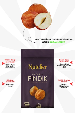 Nutelier Naturel Çiğ İç Fındık 250 G