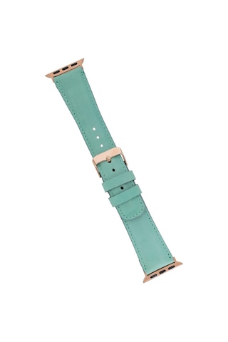 Apple Watch Uyumlu Deri Kordon 42-44-45mm Brn7 Yeşil