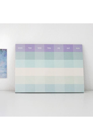 Pansy Daisy Paperways Palette Aylık Masaüstü Planlayıcı - Water Lilies Monet - Aylık Planlayıcı Açık Mavi