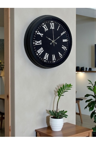 Luxury Black 40 Cm Metal Duvar Saati Diğer