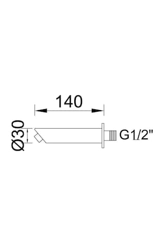 Rudi Armatür Ankastre Batarya Gaga Çıkış Ucu Oval Siyah Siyah
