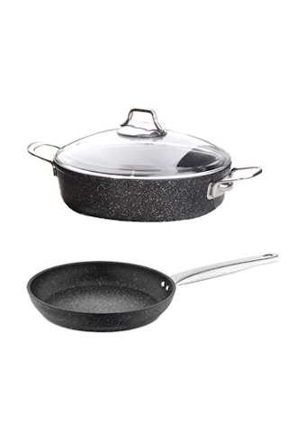 Falez Black Line Granit Döküm 3 Prç Set Antrasit