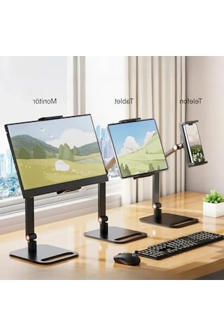 12-16 İnç Tablet Ve Telefon İçin Metal 360 Döner Tutucu Stand