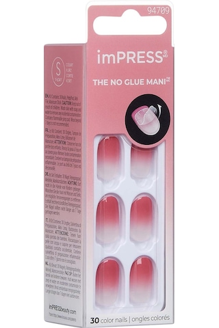 İmpress Color Kendinden Yapışkanlı Takma Tırnak Kısa Ombre Pembe