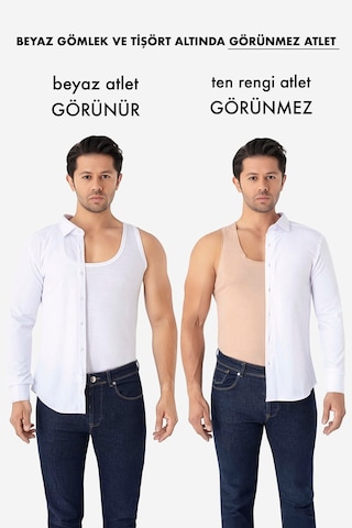 Arma Yıldız Erkek Görünmez Atlet Ten Rengi %100 Pamuklu 6'lı Paket Ten-6
