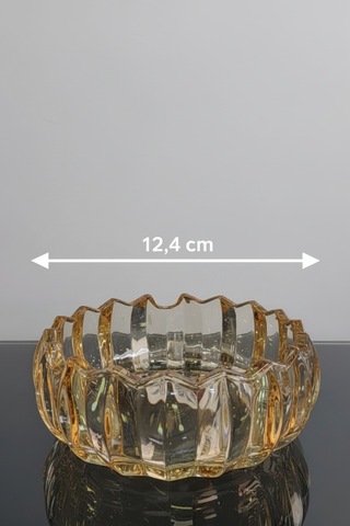 12,4 Cm Yuvarlak Cam Küllük Bal Rengi Modern Ve Dekoratif Ev Ve Ofis İçin Tasarım