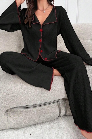 Bella Notte Kadın Siyah Uzun Kollu Pijama Takımı