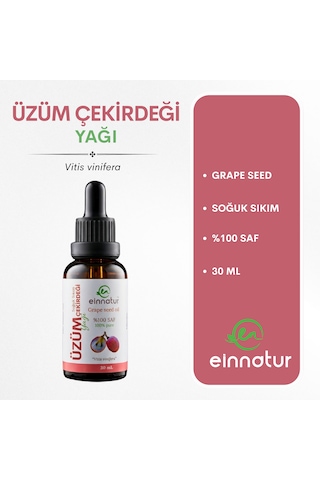 Üzüm Çekirdeği Yağı, 30 Ml, %100 Saf/pure, Soğuk Sıkım/cold Press Grapes Seed Oil