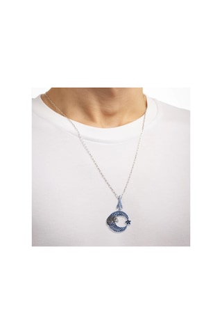 Kartal Ay Yıldız Trend Zincirli Gümüş Erkek Kolye Gümüş