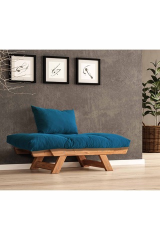 Woodesk Adalar Masif Tik-mavi Renk Berjer Cpt8156-140 Mavi
