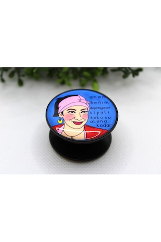 Popsocket Telefon Tutacağı Desenli Ve Baskılı Parmak Tutucu Akrobat Siyah Belirtilmemiş Plastik Cn N