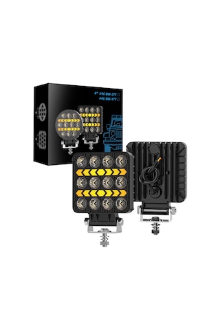 Off Road Çalışma Lambası Ve Sis Farı 4 İnç Selamlamalı Çakar İkaz Gündüz Led Drl 2 Mod 12/24 V