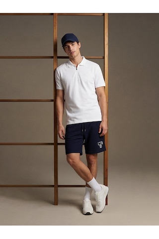 Fermuarlı Pike Polo Yaka Beyaz T-shırt Beyaz