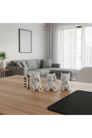 Dekoratif 3 Bilge Kedi Görmedim, Duymadım, Bilmiyorum 3 Maymun