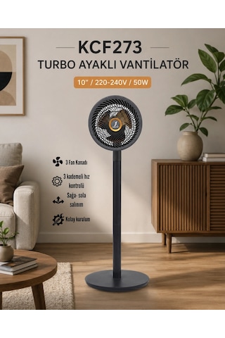 K2 Kcf273 Turbo Ayaklı Vantilatör 50w 10