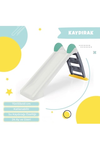 Küçük Çocuk Kaydırağı 72 Cm - Su Kaydırağı Özellikli Ev Ve Bahçe Kullanımına Uygun