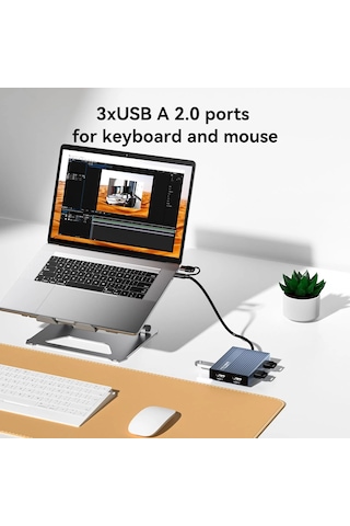 Acasis Ds0602 Type-c & Usb-a Harici Ekran Kartı Kiti - 2xhdmı 4k 60hz, 2x Usb-a 2.0, 100w Pd, Tak Çalıştır, Çoklu Ekran Adaptörü Ds0602