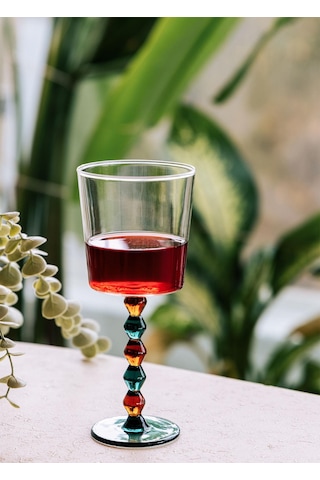 The Mia Bead Şarap Kadehi Amber 300 Ml Şeffaf