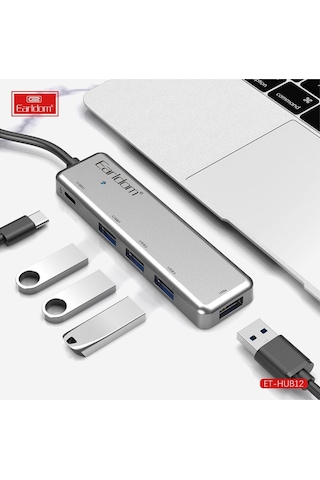 Earldom Hub12 Tak Çalıştır 40cm 4 Adet Usb 2.0 Ve 1 Adet Type M414