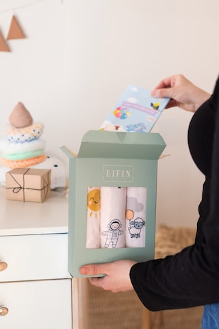 Eifin Çok Amaçlı Müslin Örtü & Battaniye 3'lü Set %100 Pamuk Oeko-tex Sertifikalı Kutulu Beyaz