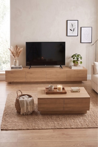 Yurudesign Yoda 200cm Tv Ünitesi Orta Sehpa 2'li Set Sepet Yd26-s Diğer