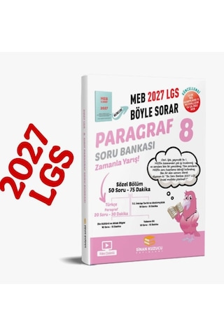 Sinan Kuzucu Yayınları 2027 8. Sınıf Lgs Paragraf Soru Bankası