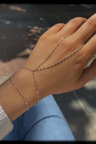 Gümüş Çift Dolama İthal Küp Parçalı Zincir Şahmeran Bileklik Hs12e12 Diğer