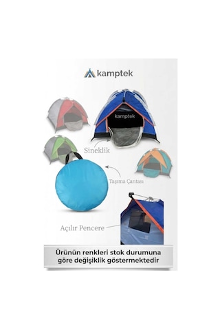 Kamptek Portatif Katlanabilir Otomatik Evcil Hayvan Çadırı Boy 74x52x47 Cm Renkli Dışarı / Ev Kullanıma Uygun Çok Renkli