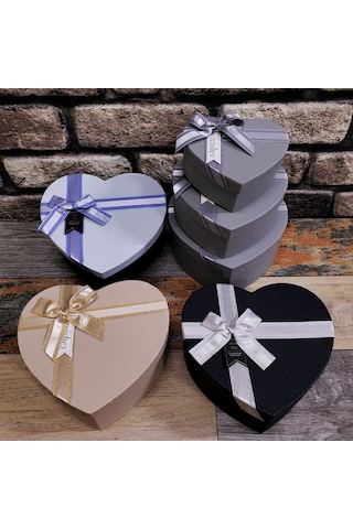 Büro Ev Ofis Hediyesi İçin 3parça Kalp Stil Prestij Kutu Seti