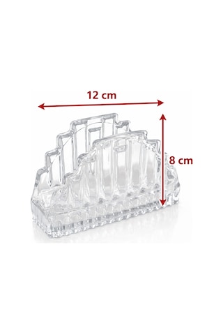 Grandora 2'li Cam Peçetelik Şeffaf Dekoratif Lüks Kristal Görünümlü Peçete Tutucu (En:12CM, Boy: 12CM)