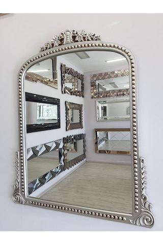 Ayna Denizi Lady Silver Model Gümüş Renk Dekoratif Ayna Gümüş