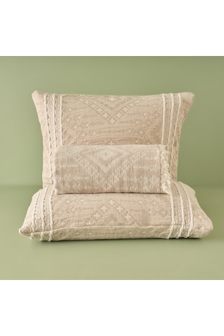 Bella Maison %100 Pamuk Glorinda Çift Kişilik Yatak Örtüsü Seti Bej 230 x 240 CM Bej