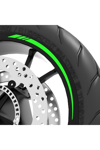 Floresan Yeşil 4 Parçalı Keskin Jant Şeridi Sticker Çınar Extreme