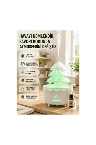 Astraltech Şans Ağacı 250 Ml Ultrasonik Hava Nemlendirici Rgb Işıklı Aroma Difüzörü
