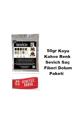 Sevich 50 Gr Koyu Kahve Saç Fiberi Keratin Saç Tozu
