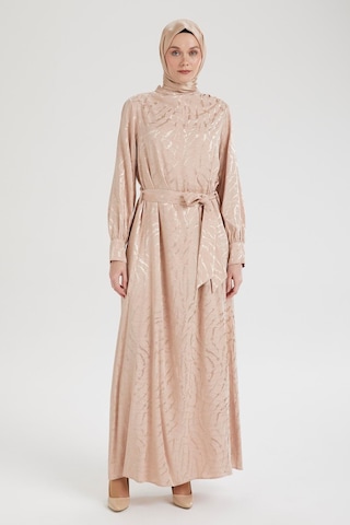 Armine Trend Beli Kuşaklı Dijital Baskılı Elbise-vizon-vizon 25yt920 Vizon-vizon