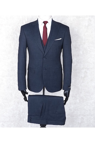 Jan Carlucci Slimfit Yelekli Drop 6 Takım-Lacivert