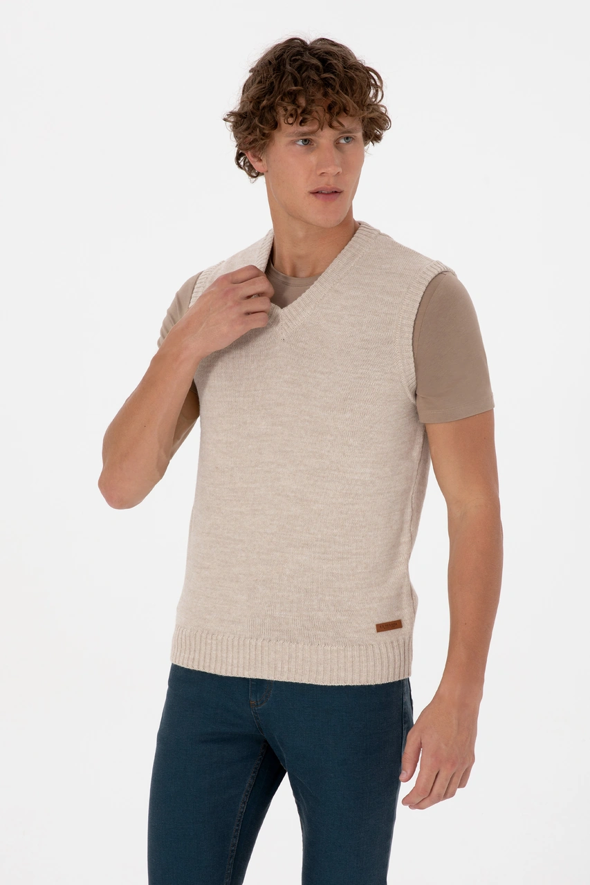 U.s. Polo Assn. Erkek Koyu Bej Süveter 50318158-vr088 Koyu Bej