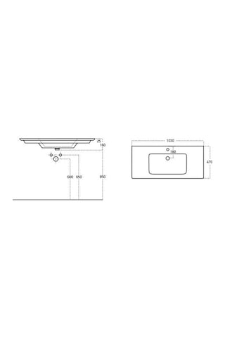 Sanovit Sharp 105 CM Konsollu Süper Ince Lavabo Beyaz